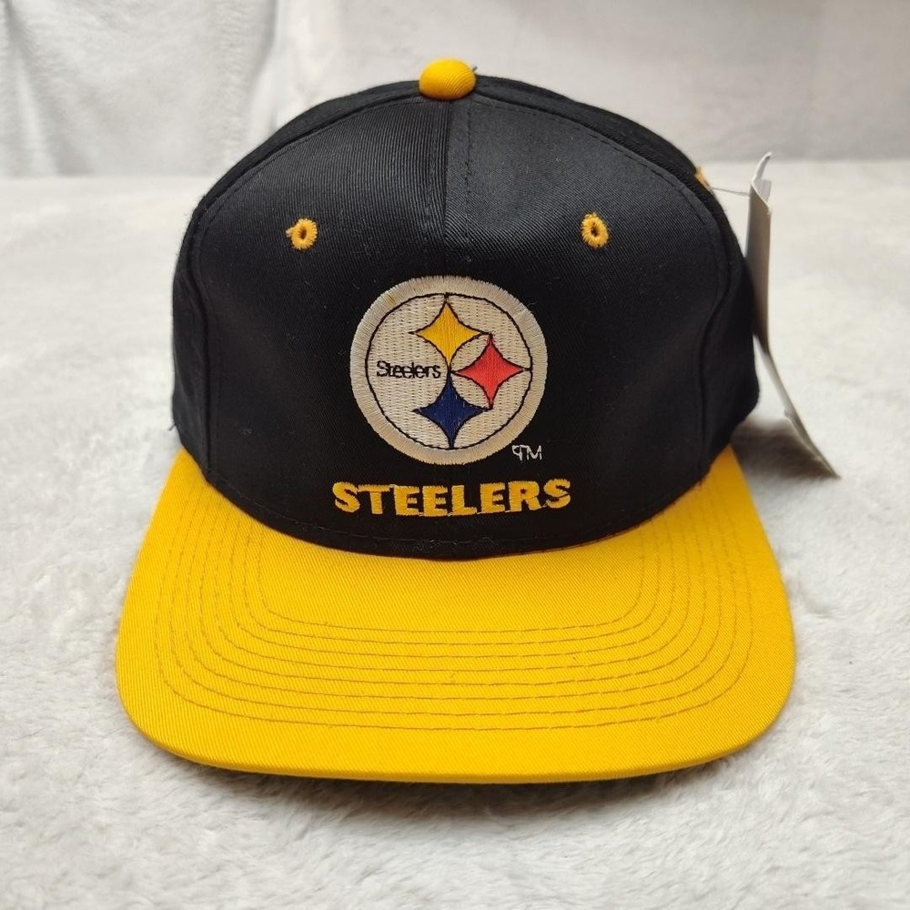 Vintage Pittsburgh Steelers Younglan Hat Cap Snap Back Mens Black NFL Football
